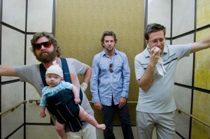 The Hangover Wolfpack Rides an Elevator Down